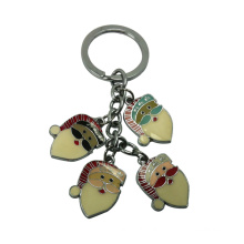 Lovely Natal Metal Keyrings com corrente e Papai Noel